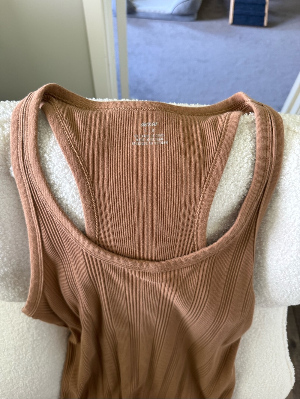aerie Ribbed Racerback Slip Dress - Rust Brown - Picture 2 of 2